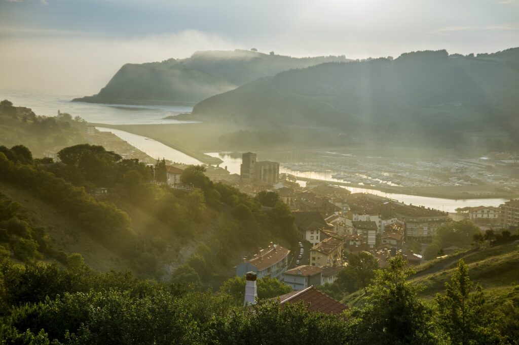 sumaya, hispania, cove, port, sunrise, sea, nature, ocean, landscape, the coast, beach, camino, santiago, compostela, town, morning
